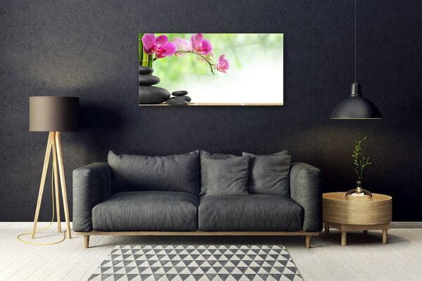 Quadro su vetro Kamie Zen Spa Germogli di bambù 100x50 cm 2 appendini