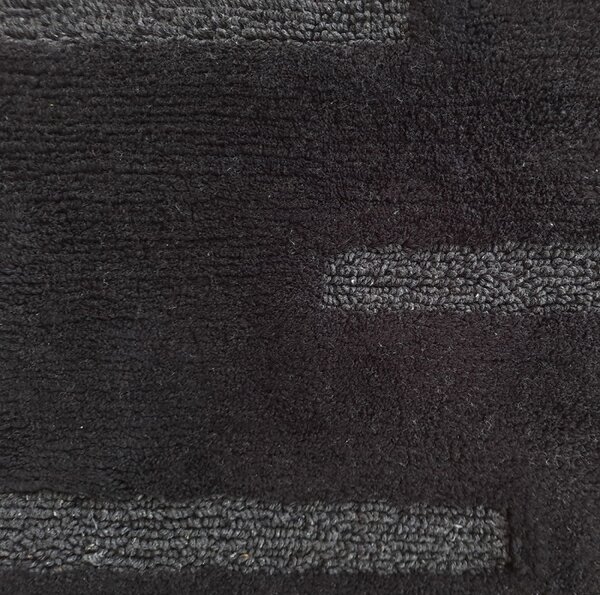 Tappeto arredo bagno Linee 100% cotone nero Nero 50X80