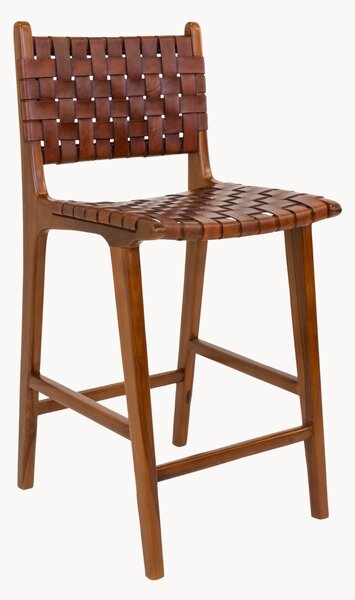 Sedia alta intrecciata in legno di teak Perugia