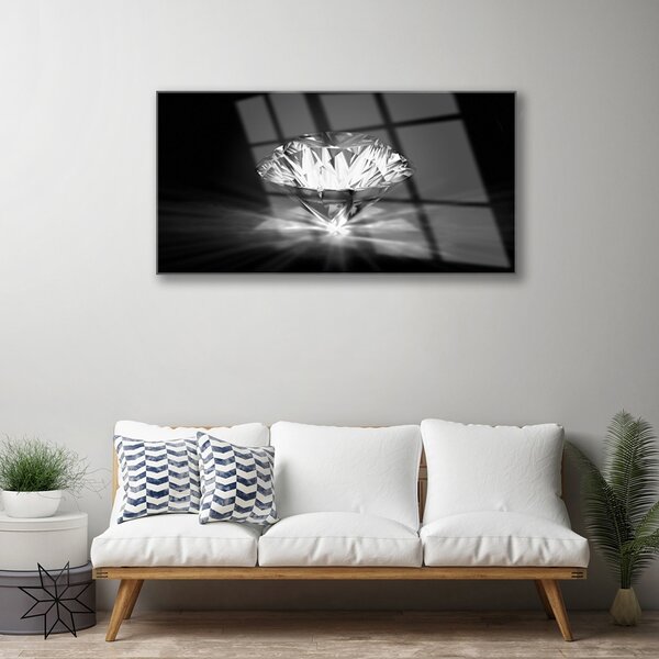 Quadro in vetro Arte Diamante Grafica d'arte 100x50 cm 2 appendini