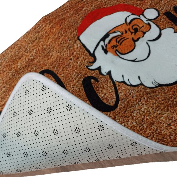 Tappetino natalizio per ingresso con stampa Babbo Natale