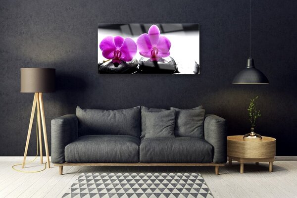 Quadro su vetro Fiori Orchidea Natura 100x50 cm 2 appendini