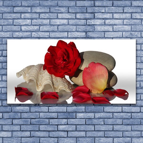 Quadro su tela Rose, petali, natura morta 100x50 cm