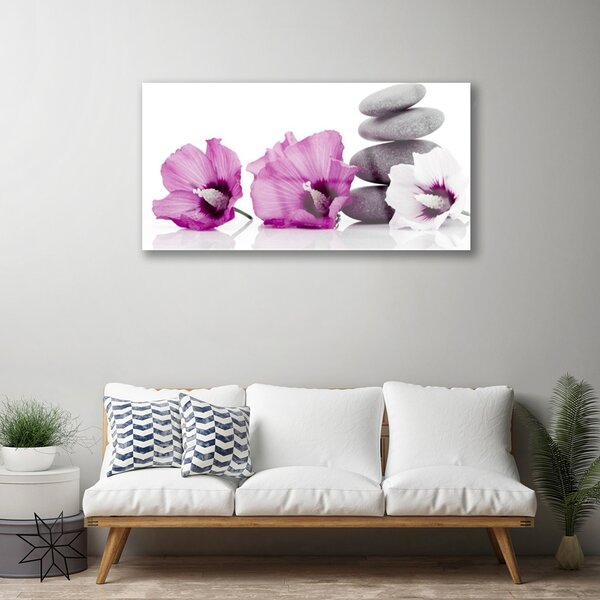 Quadro di vetro Fiori Aromaterapia 100x50 cm 2 appendini