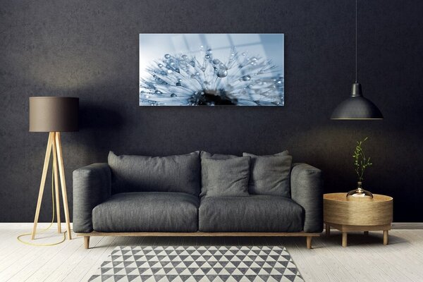 Quadro di vetro Gocce di fiori soffiati 100x50 cm 2 appendini