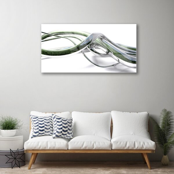 Quadro su vetro Arte delle onde astratte 100x50 cm 2 appendini