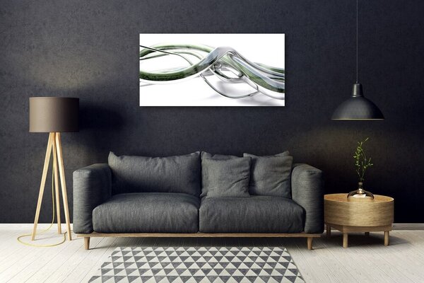 Quadro su vetro Arte delle onde astratte 100x50 cm 2 appendini