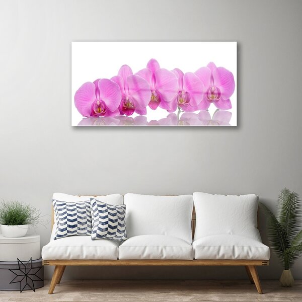 Quadro in vetro Fiori di orchidea rosa 100x50 cm 2 appendini