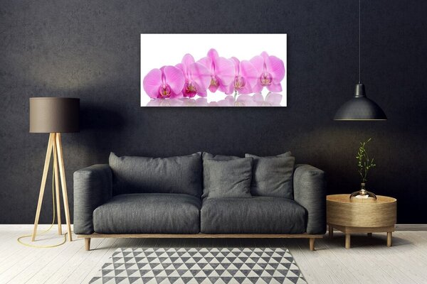 Quadro in vetro Fiori di orchidea rosa 100x50 cm 2 appendini