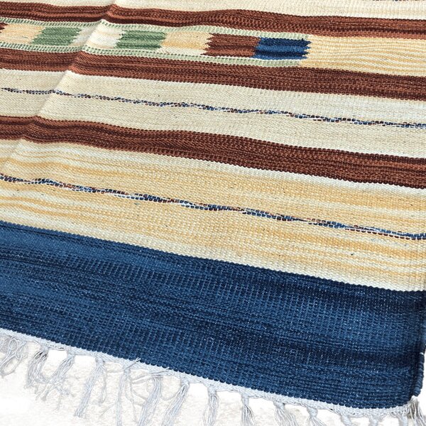 Tappeto arredo bagno in cotone 100% New Gabbeh Sobel Beige 110x160