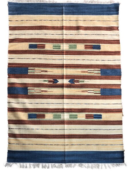 Tappeto arredo bagno in cotone 100% New Gabbeh Sobel Beige 110x160