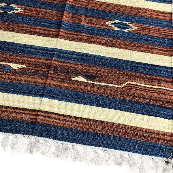Tappeto arredo bagno in cotone 100% New Gabbeh Sobel Ruggine 110x160