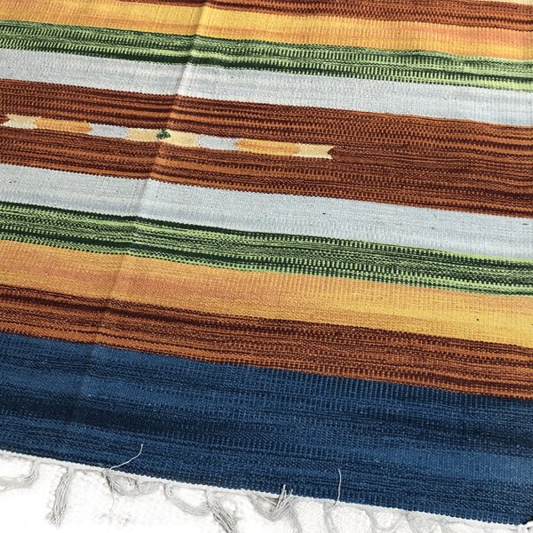 Tappeto arredo bagno in cotone 100% New Gabbeh Sobel Arancio 110x160