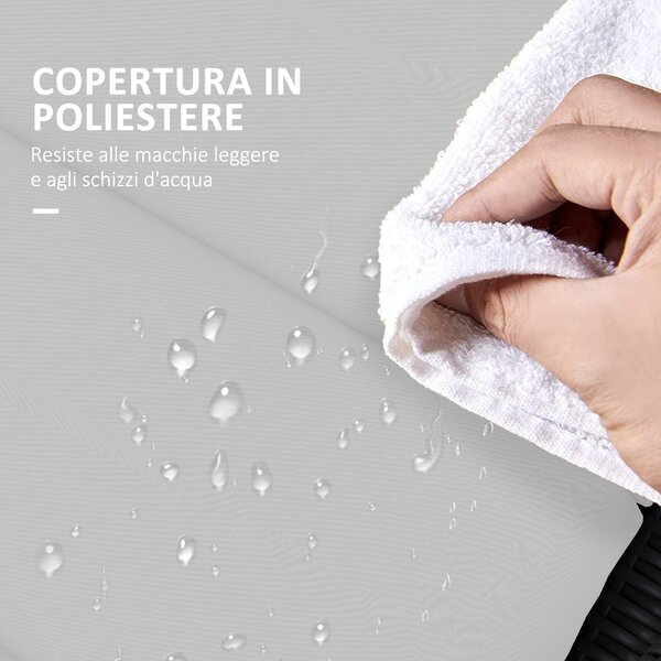 Outsunny Cuscino per Sdraio e Lettino Prendisole in Tessuto con Lacci di Fissaggio, Grigio Chiaro|Aosom