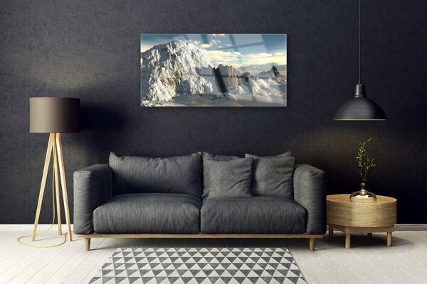 Quadro su vetro Paesaggio montano 100x50 cm 2 appendini