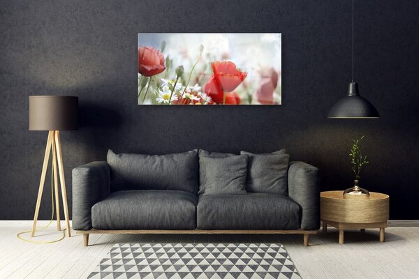 Quadro in vetro Fiori Petali Pianta 100x50 cm 2 appendini