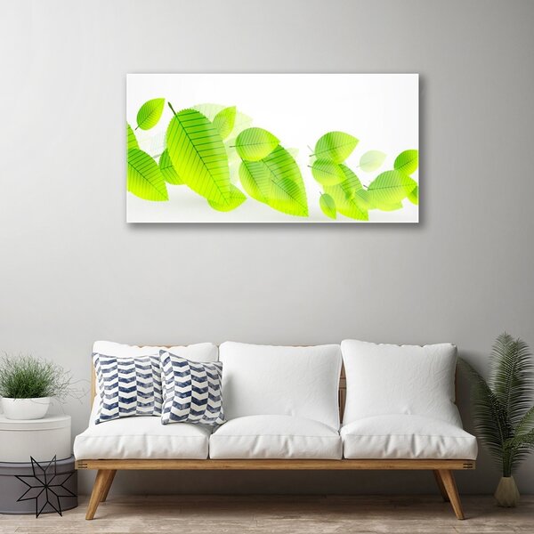 Quadro vetro Foglie Fiori Natura 100x50 cm 2 appendini