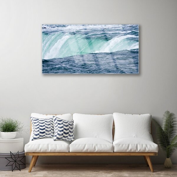 Quadro su vetro Cascata Natura Acqua 100x50 cm 2 appendini