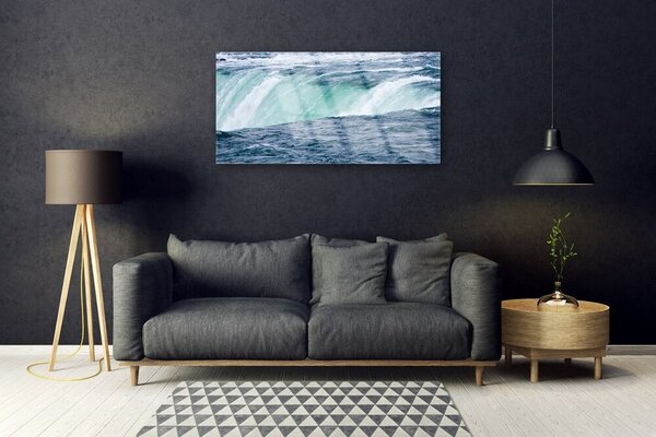 Quadro su vetro Cascata Natura Acqua 100x50 cm 2 appendini