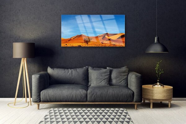 Quadro in vetro Sabbia per paesaggi del deserto 100x50 cm 2 appendini