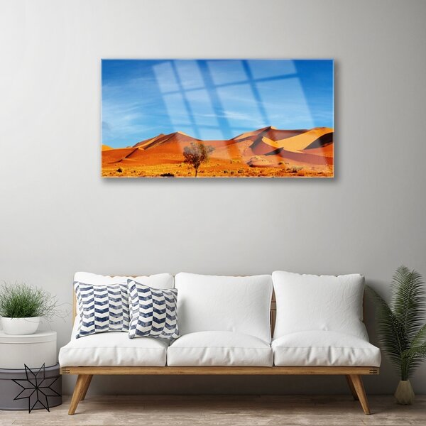 Quadro in vetro Sabbia per paesaggi del deserto 100x50 cm 2 appendini