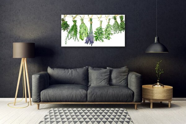 Quadro vetro Petali Fiori Erbe 100x50 cm 2 appendini