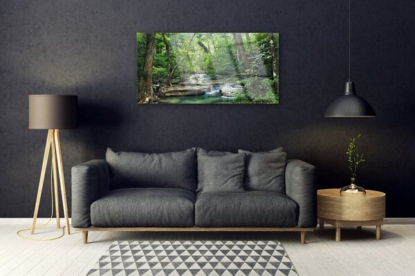 Quadro in vetro Foresta Natura 100x50 cm 2 appendini