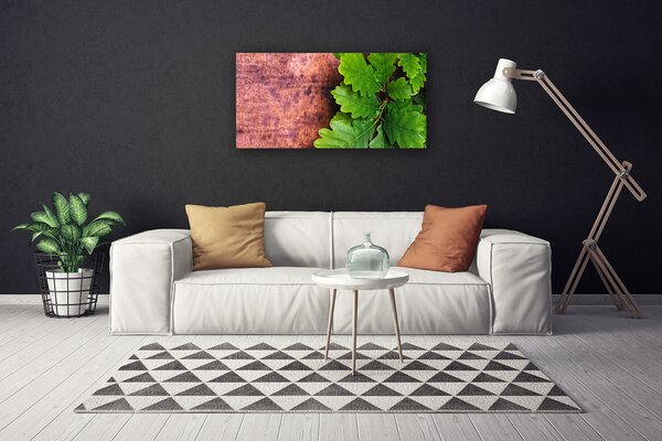 Quadro stampa su tela Foglie di quercia 100x50 cm