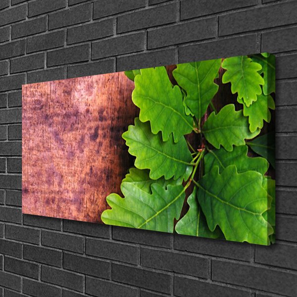 Quadro stampa su tela Foglie di quercia 100x50 cm