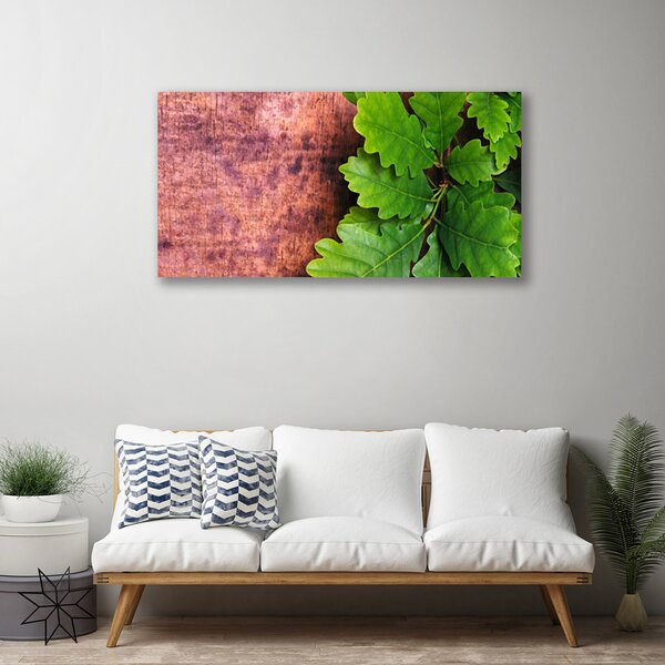 Quadro stampa su tela Foglie di quercia 100x50 cm