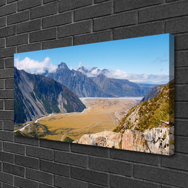 Quadro su tela Montagne, paesaggio della valle 100x50 cm