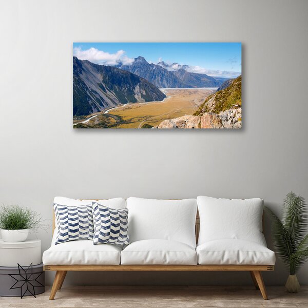 Quadro su tela Montagne, paesaggio della valle 100x50 cm