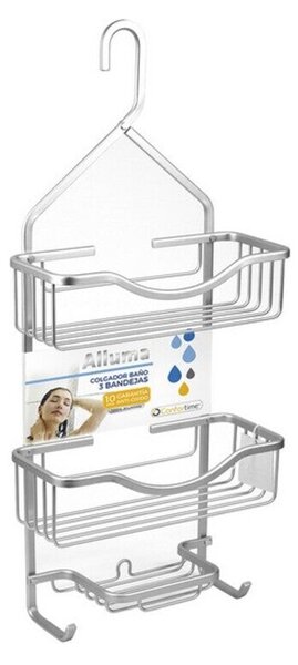 Supporto Contenitore per Vasca da Bagno Confortime Alluminio (27,5 x 12 x  63 cm)