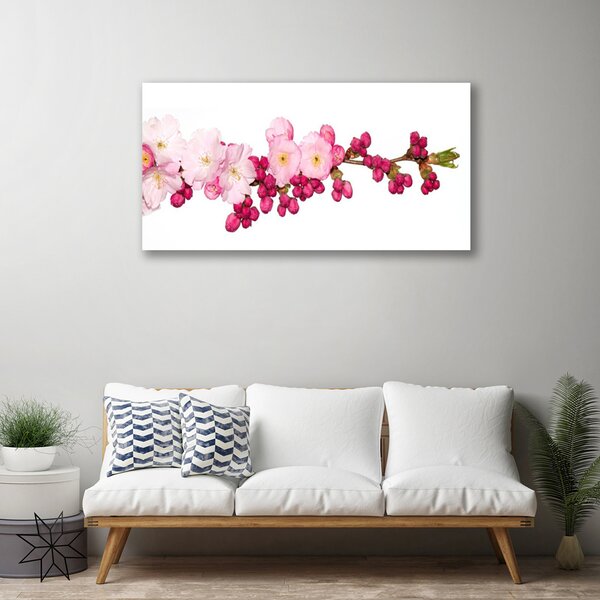 Quadro su tela Ramoscello di fiori di ciliegio 100x50 cm