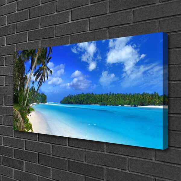 Quadro su tela Mare di Palm Beach 100x50 cm