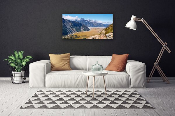 Quadro su tela Montagne, paesaggio della valle 100x50 cm
