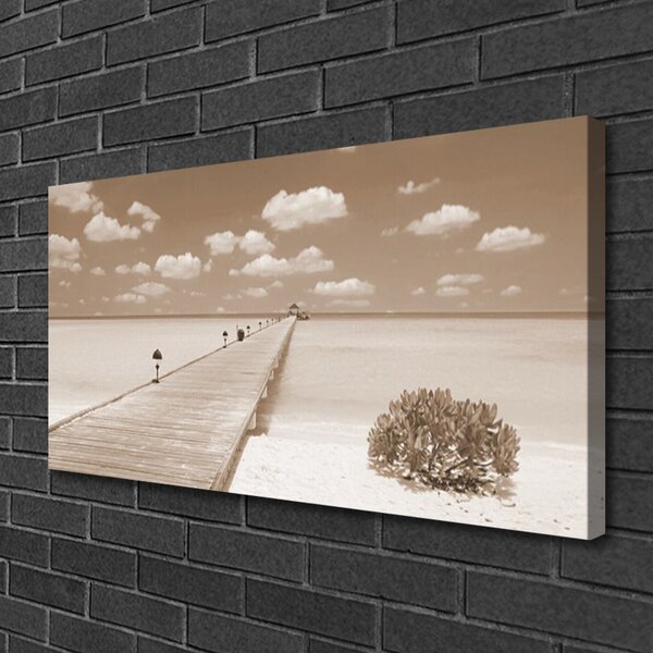 Quadro su tela Paesaggio del ponte sul mare 100x50 cm