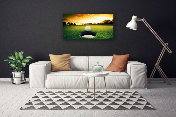 Quadro su tela Pallina da golf in erba naturale 100x50 cm