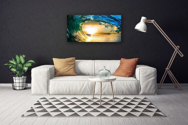 Quadro su tela Onda del mare Tramonto Natura 100x50 cm