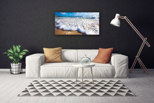 Foto quadro su tela Spiaggia. Mare. Sabbia. Natura 100x50 cm