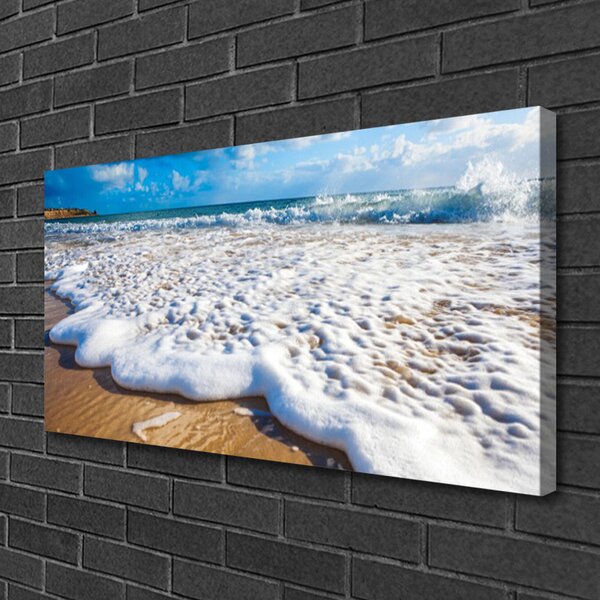 Foto quadro su tela Spiaggia. Mare. Sabbia. Natura 100x50 cm