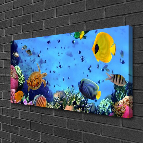 Quadro su tela Natura dei pesci della barriera corallina 100x50 cm