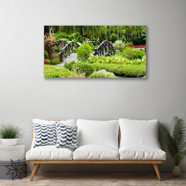 Quadro su tela Orto botanico del ponte della natura 100x50 cm
