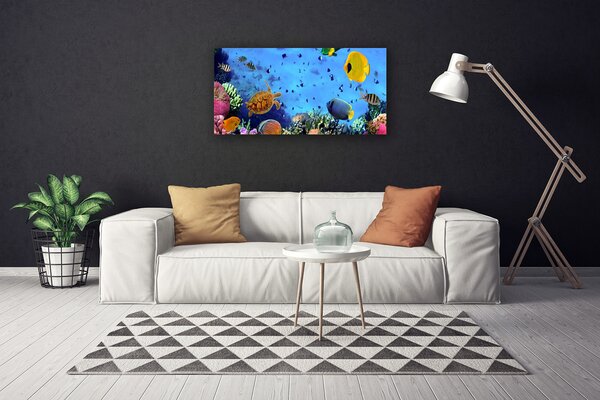 Quadro su tela Natura dei pesci della barriera corallina 100x50 cm