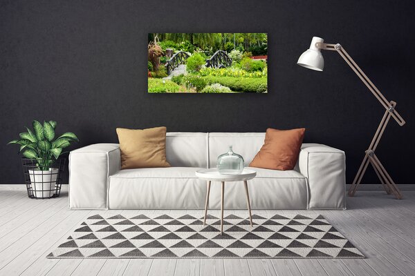 Quadro su tela Orto botanico del ponte della natura 100x50 cm