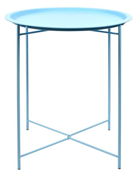 Tavolo da giardino pieghevole in acciaio di colore turchese , 46 x 46 x 52 cm - Esschert Design