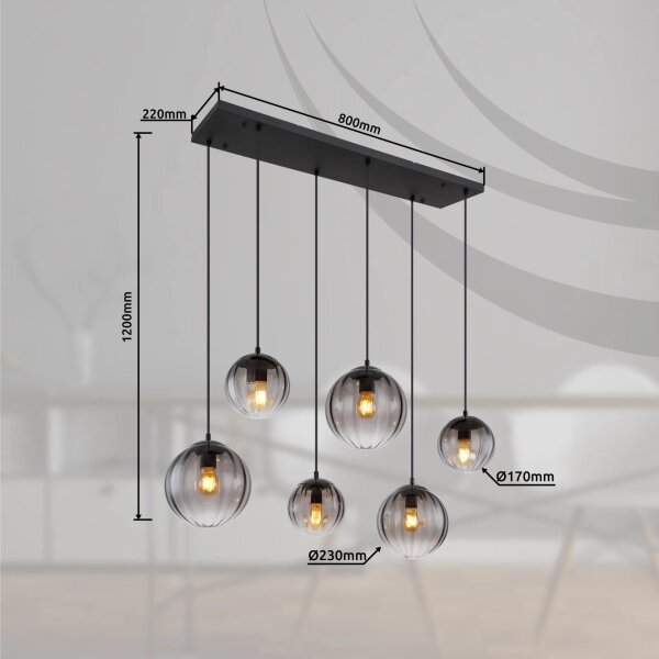 Globo 15216-6 - Lampadario a sospensione con filo DALLERTA 6xE27/60W/230V