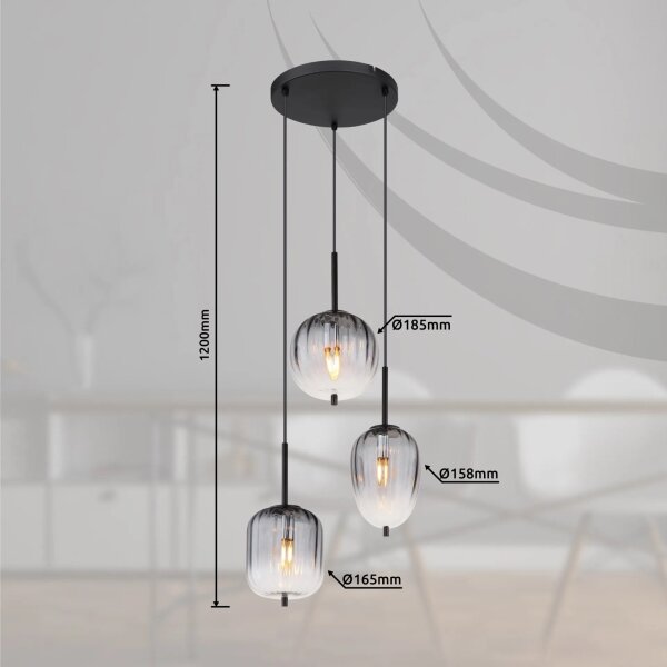 Globo 15215-3 - Lampadario a sospensione con filo ATTILA 3xE14/40W/230V