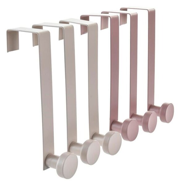 Appendiabiti per Porte DKD Home Decor Metallo Marrone Crema (3 x 5 x 17 cm)  (3 pezzi) (2 Unità)