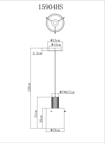 Globo 15904HS - Lampadario a sospensione con filo TULIVAR 1xE27/40W/230V diametro 18 cm grigio